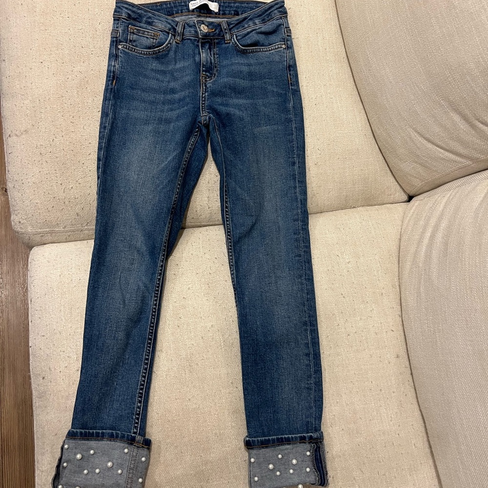 Zara Jeans with Pearls - 04